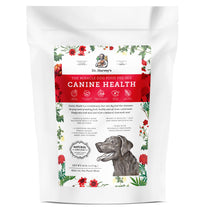 Dr. Harvey's Canine Health Miracle Dog Food Pre-Mix 10lb bag with floral design and Labrador illustration