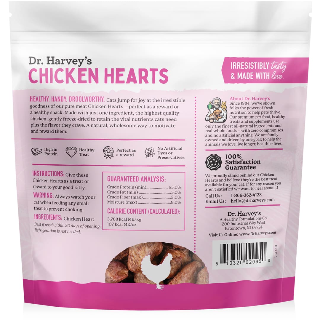 Chicken Hearts Freeze-Dried Cat Treats – Dr. Harvey's