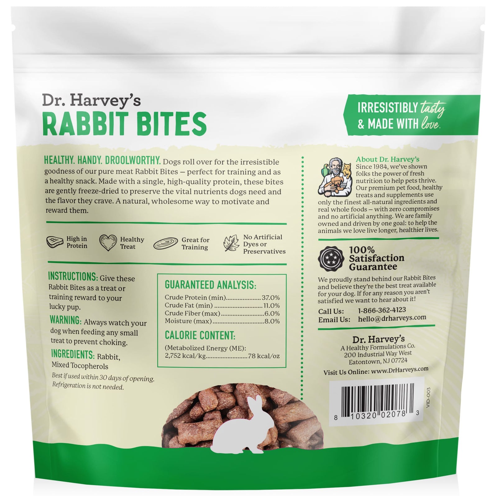 Fresh Bites Rabbit Rabbit Bites Freeze-Dried Dog Treats – Dr. Harvey's